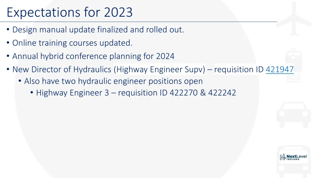 expectations for 2023 design manual update