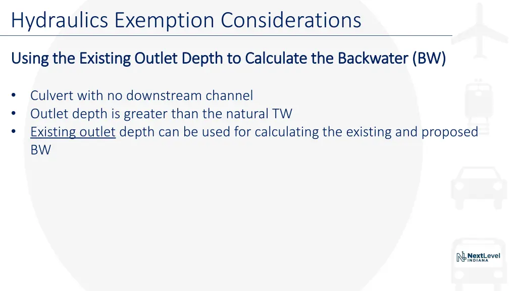 hydraulics exemption considerations 6