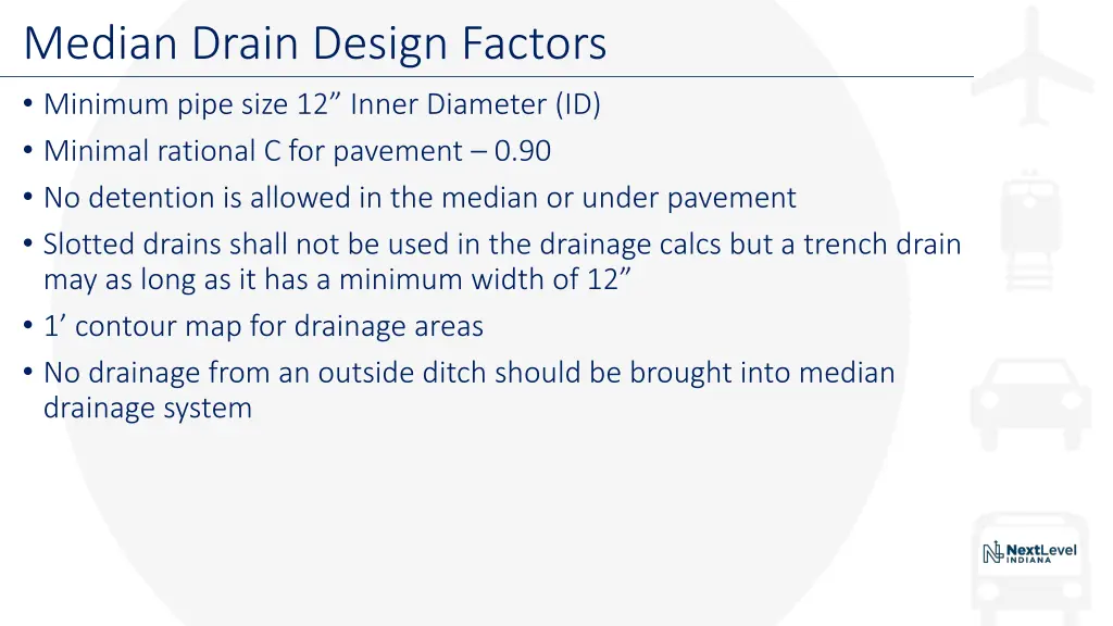 median drain design factors