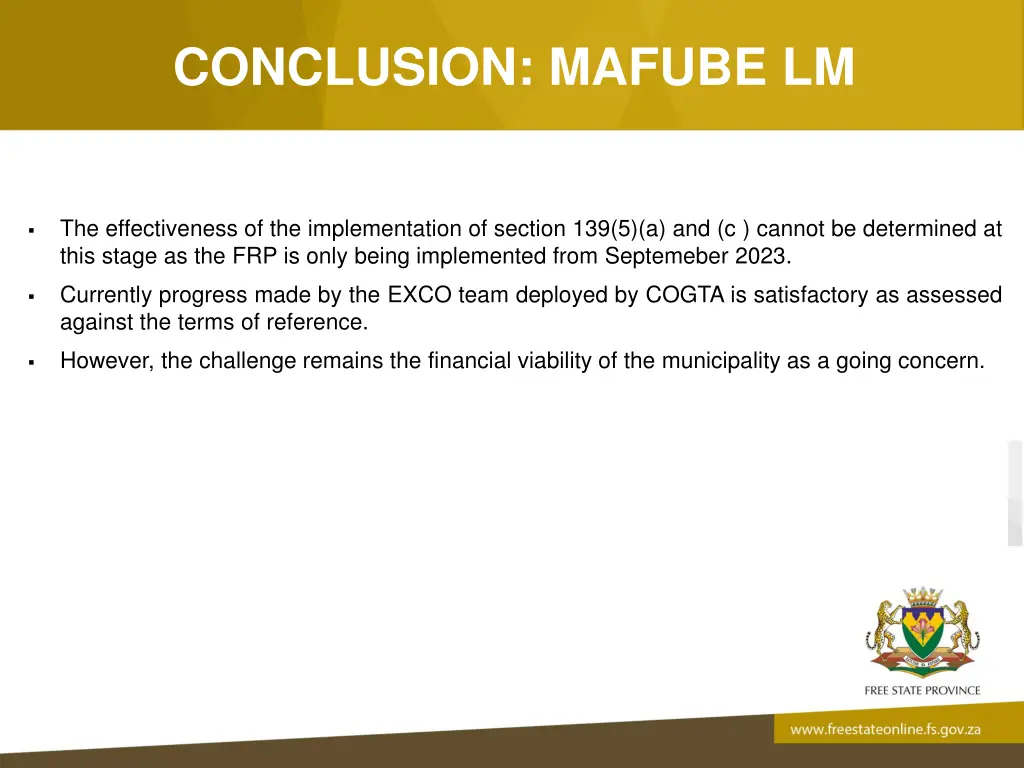 conclusion mafube lm