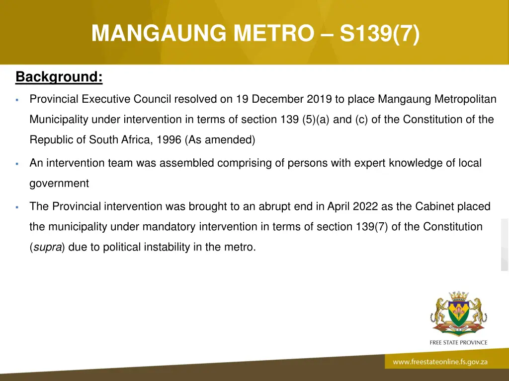 mangaung metro s139 7