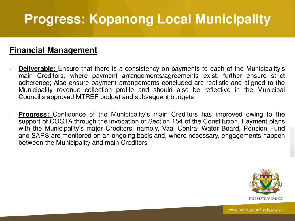 progress kopanong local municipality 3