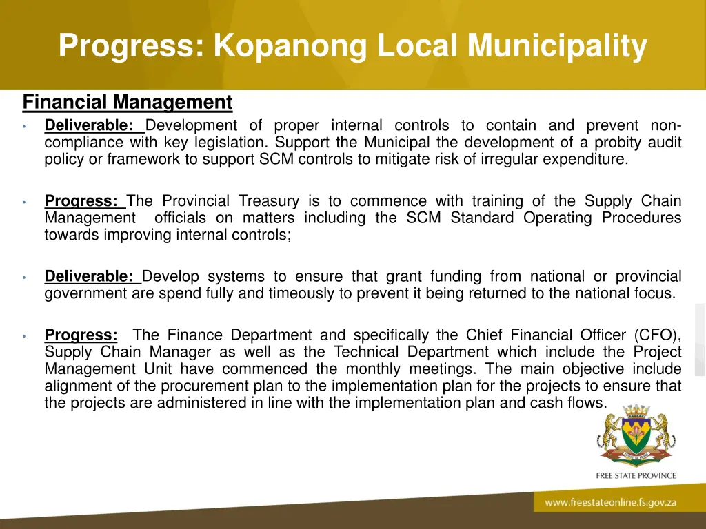 progress kopanong local municipality 4