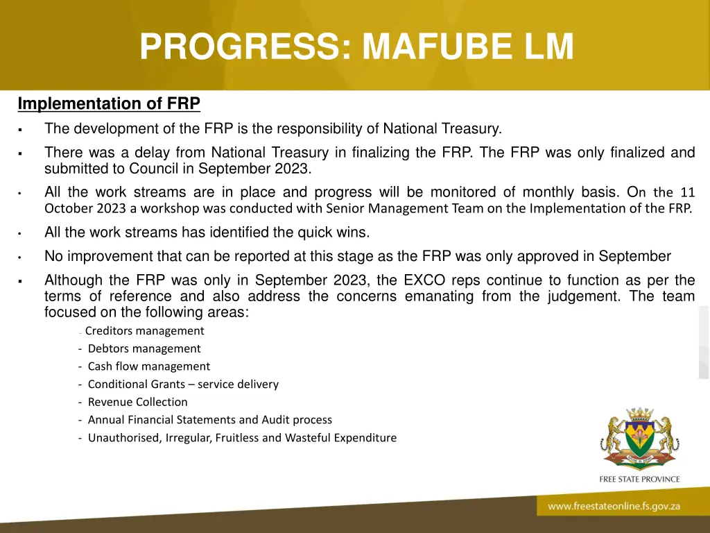 progress mafube lm