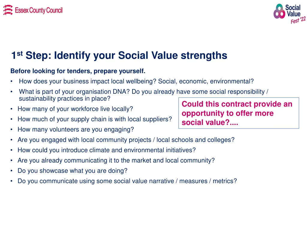 1 st step identify your social value strengths