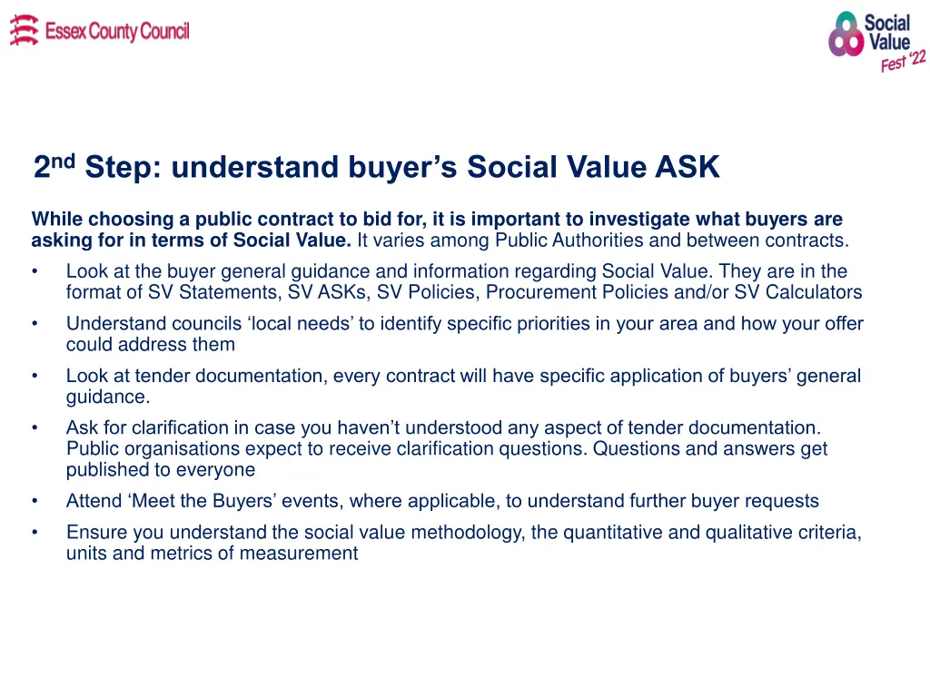 2 nd step understand buyer s social value ask