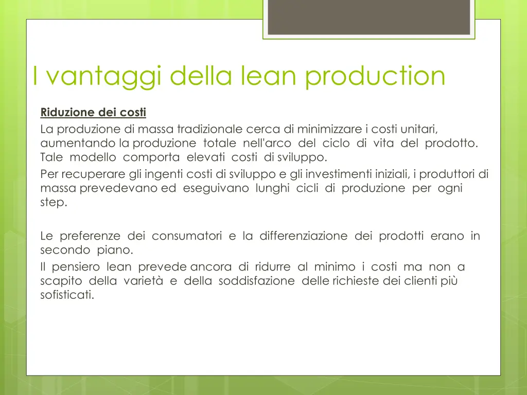 i vantaggi della lean production 3