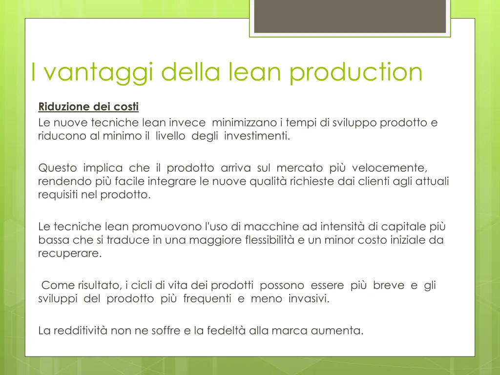 i vantaggi della lean production 4