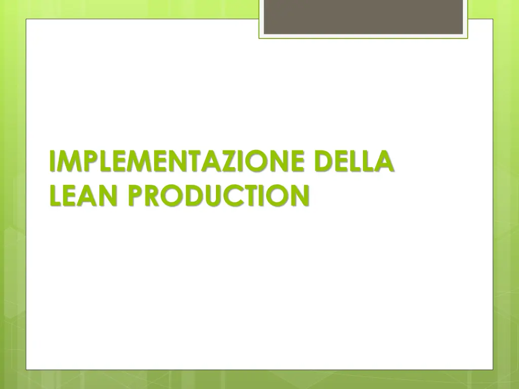 implementazione della lean production