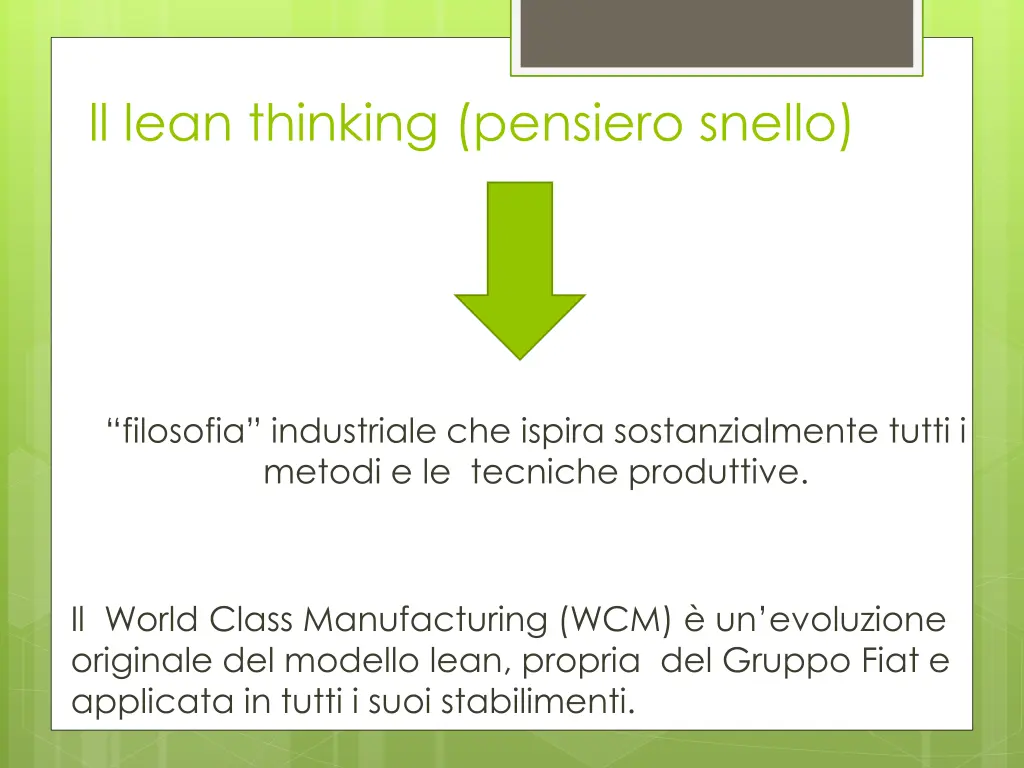 ll lean thinking pensiero snello