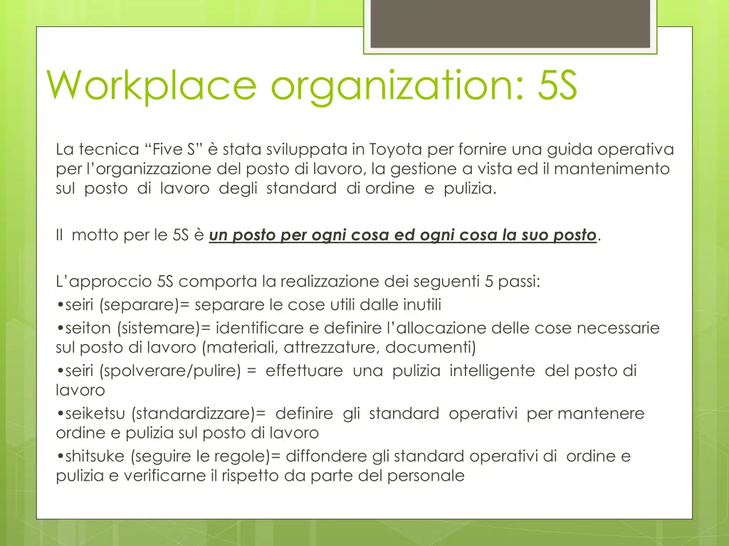 workplace organization 5s