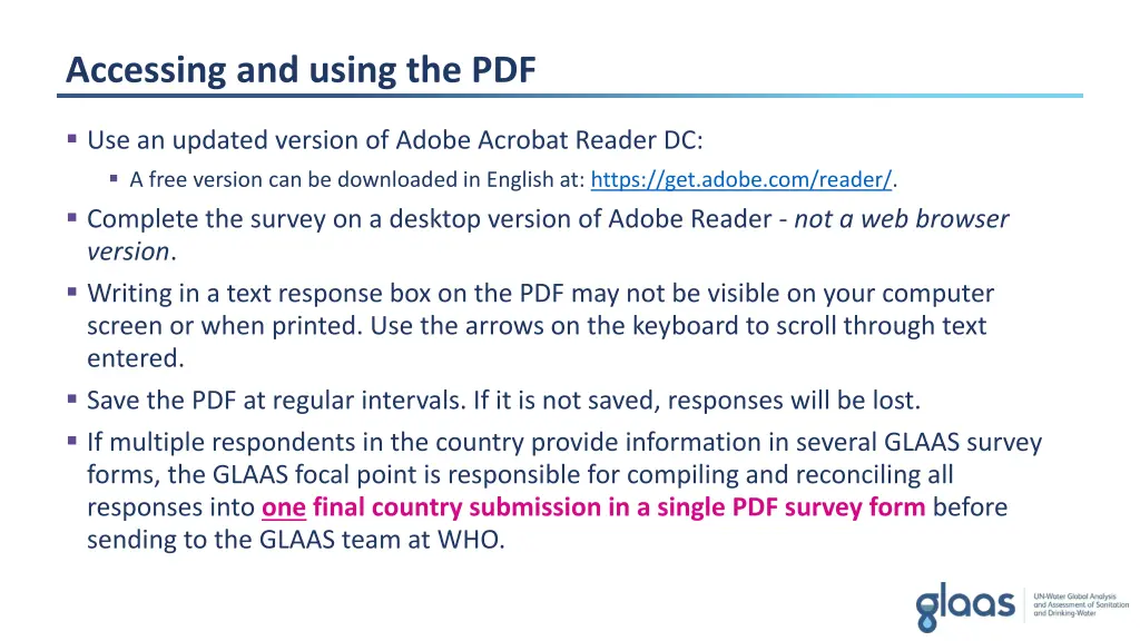 accessing and using the pdf