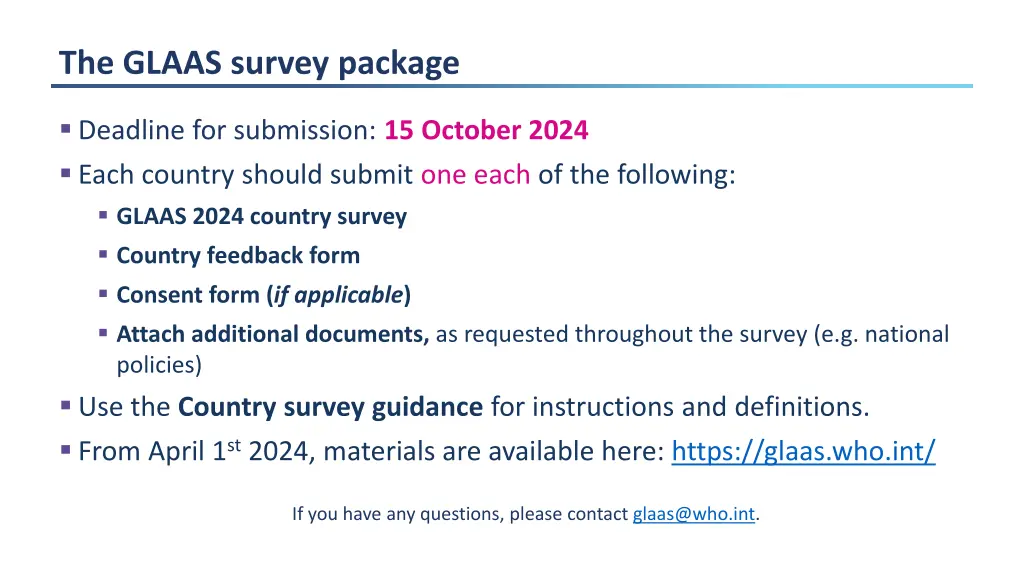 the glaas survey package