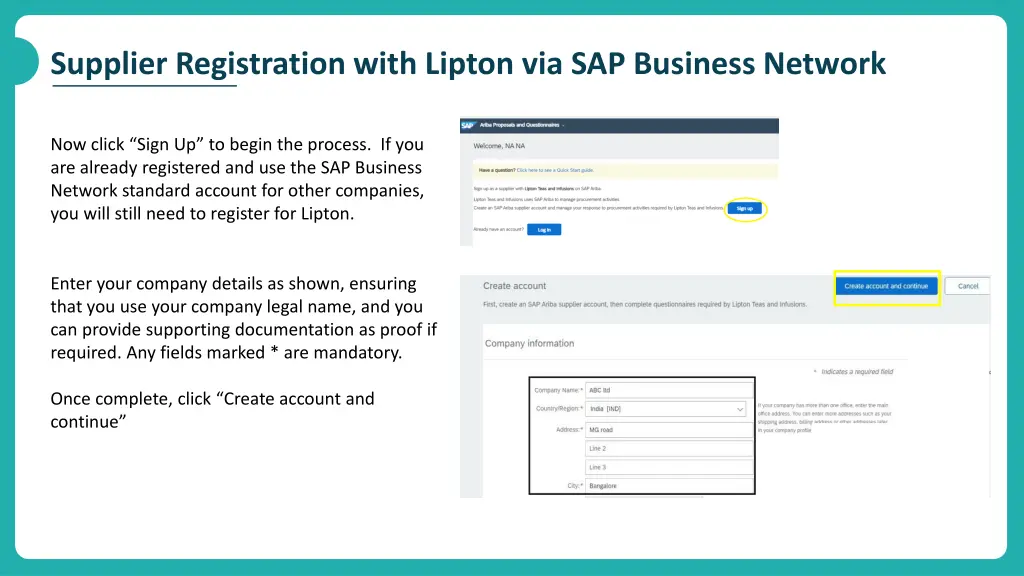 supplier registration with lipton 1