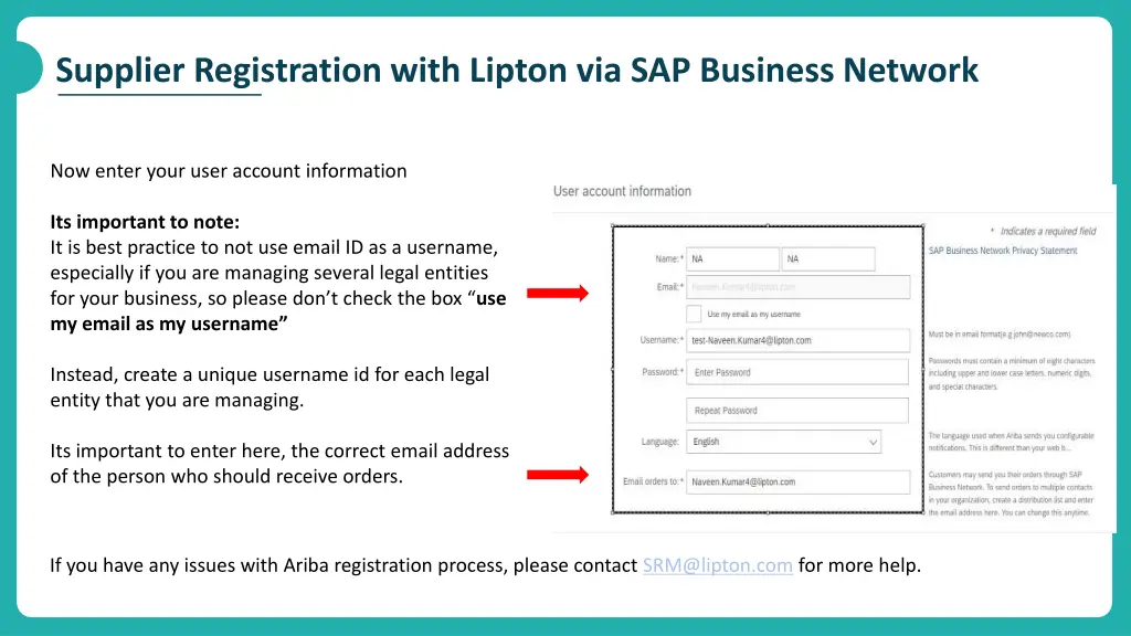 supplier registration with lipton 2