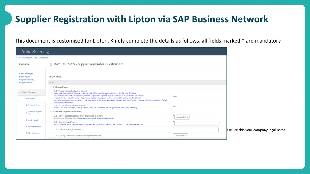 supplier registration with lipton 7