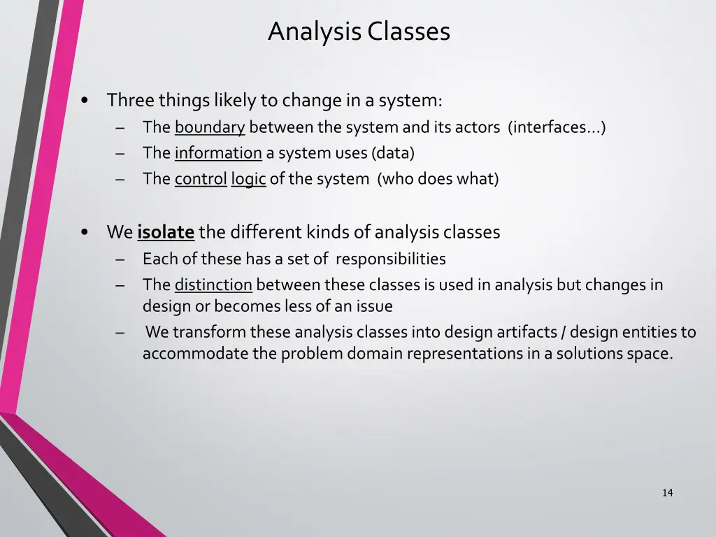 analysis classes