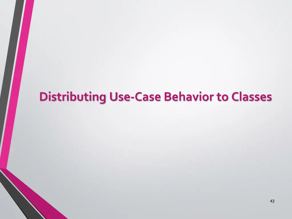 distributing use case behavior to classes
