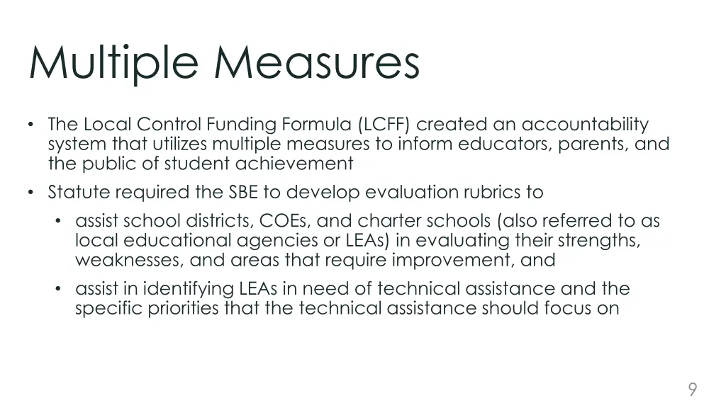 multiple measures