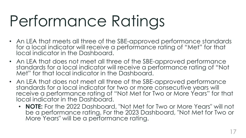 performance ratings