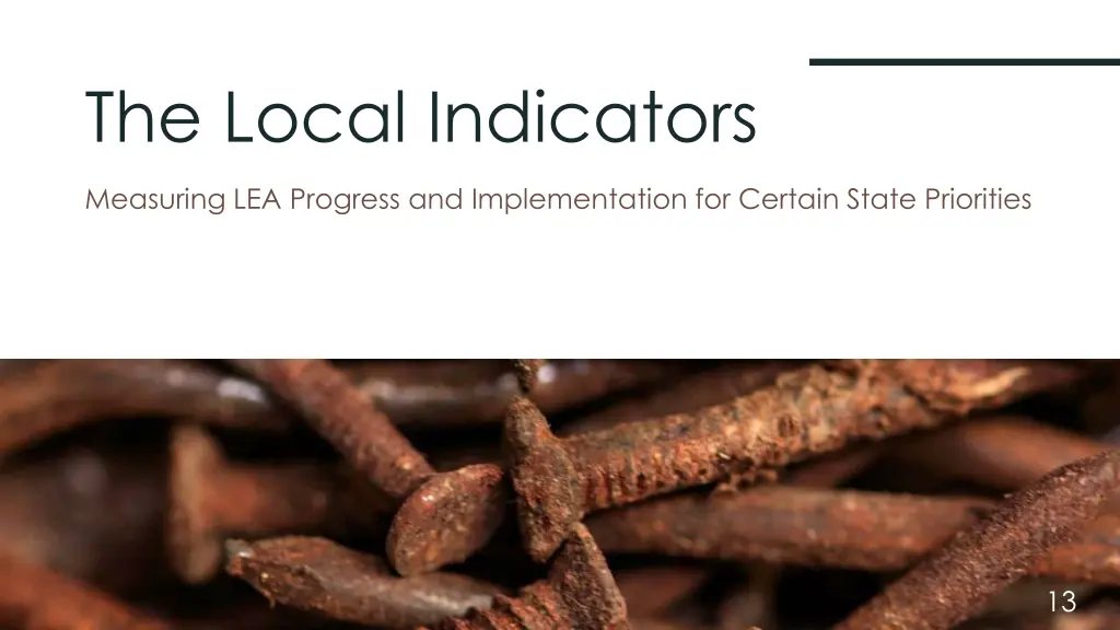 the local indicators