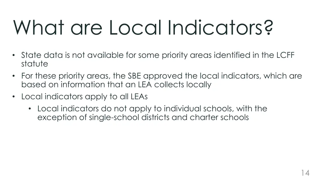 what are local indicators