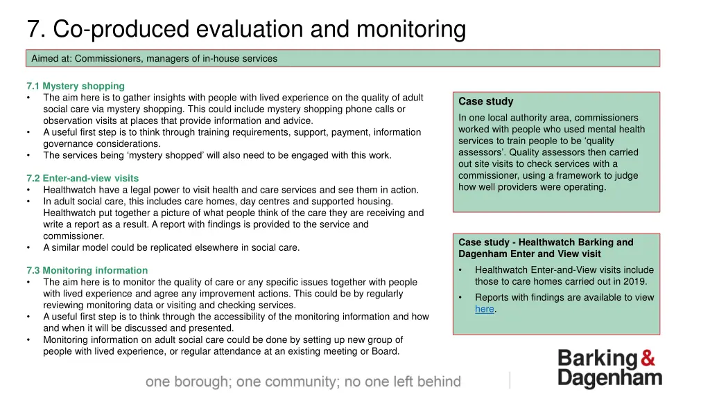 7 co produced evaluation and monitoring