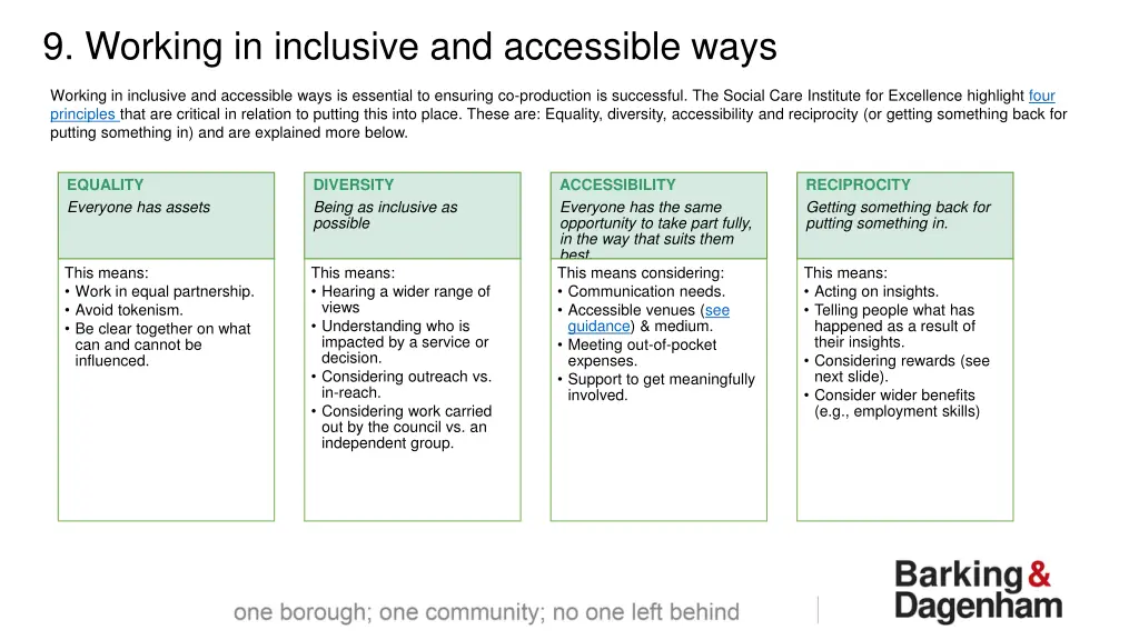 9 working in inclusive and accessible ways
