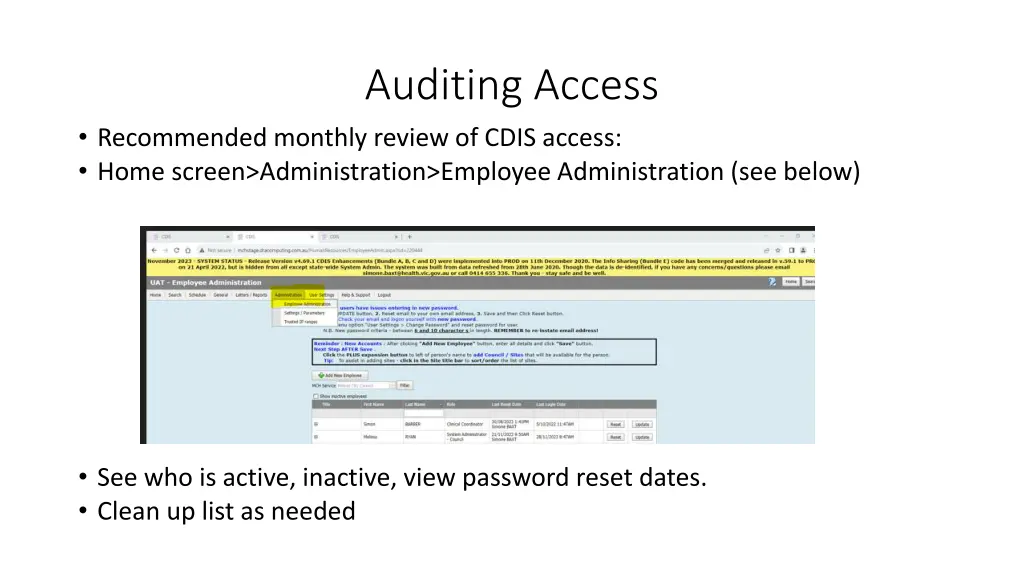 auditing access