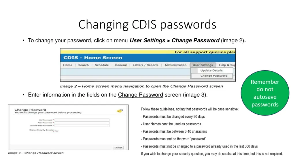 changing cdis passwords 1