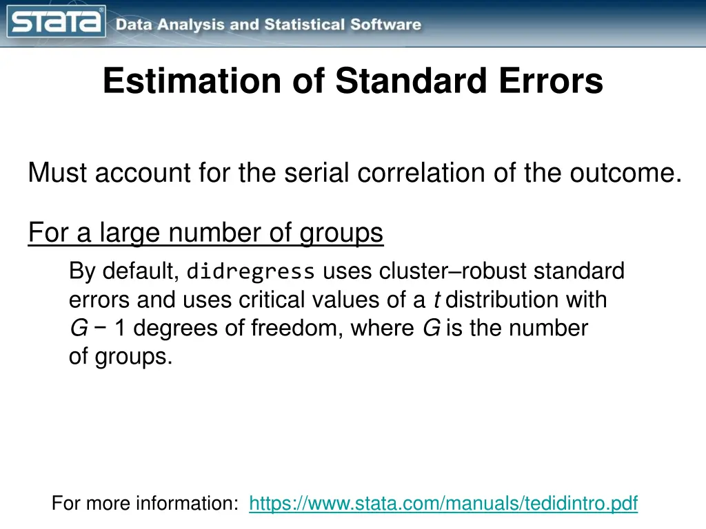 estimation of standard errors 1