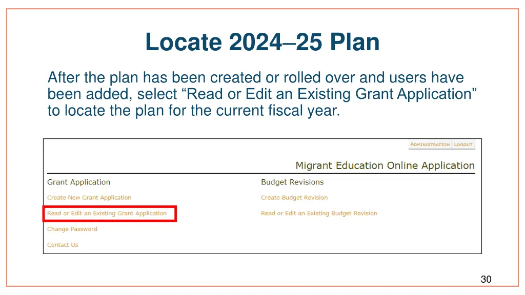 locate 2024 25 plan