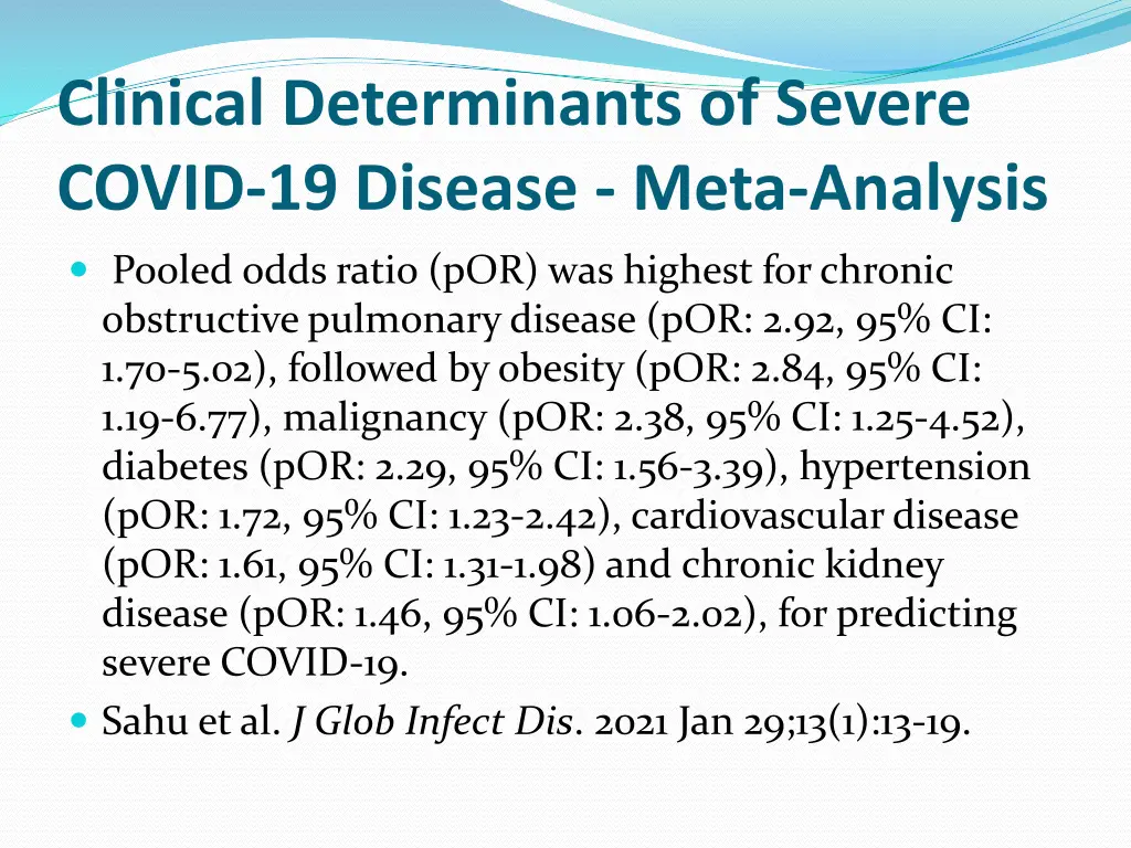 clinical determinants of severe covid 19 disease