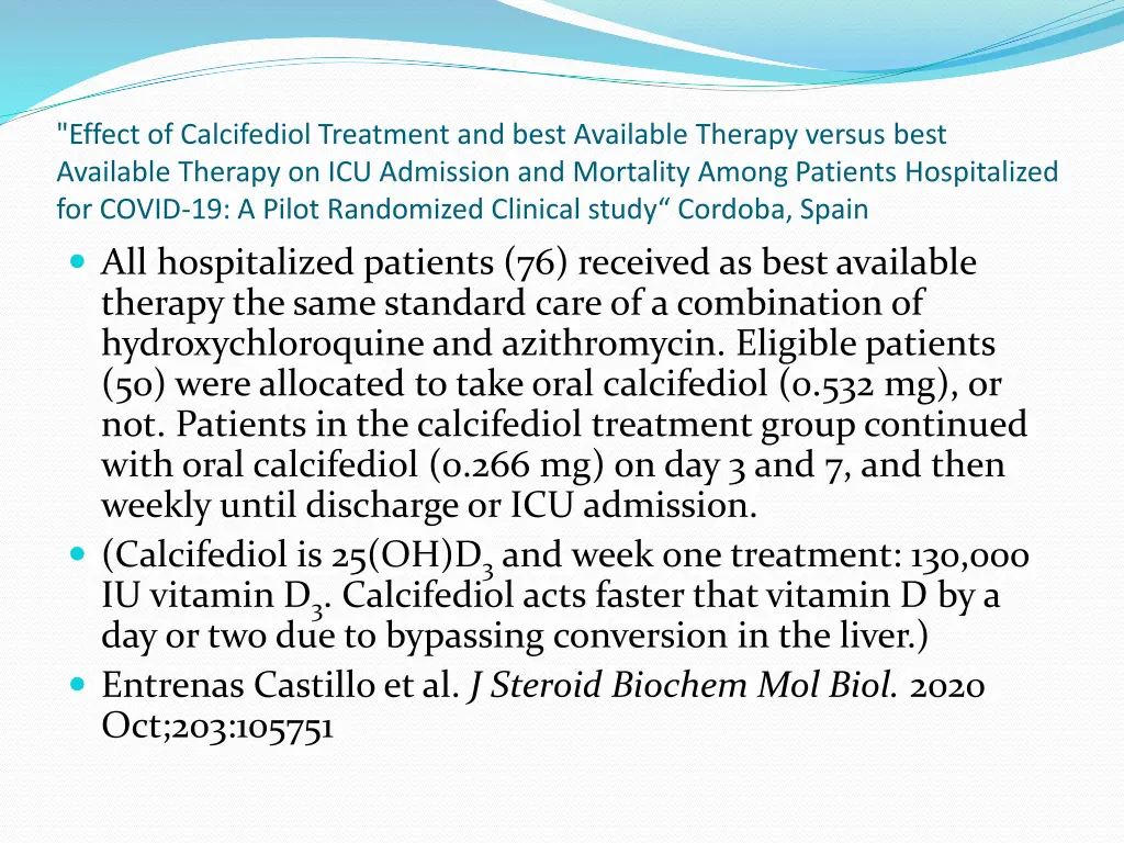 effect of calcifediol treatment and best