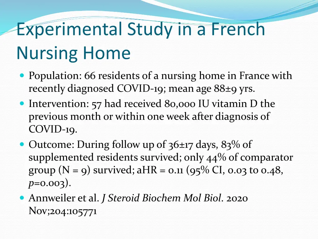 experimental study in a french nursing home