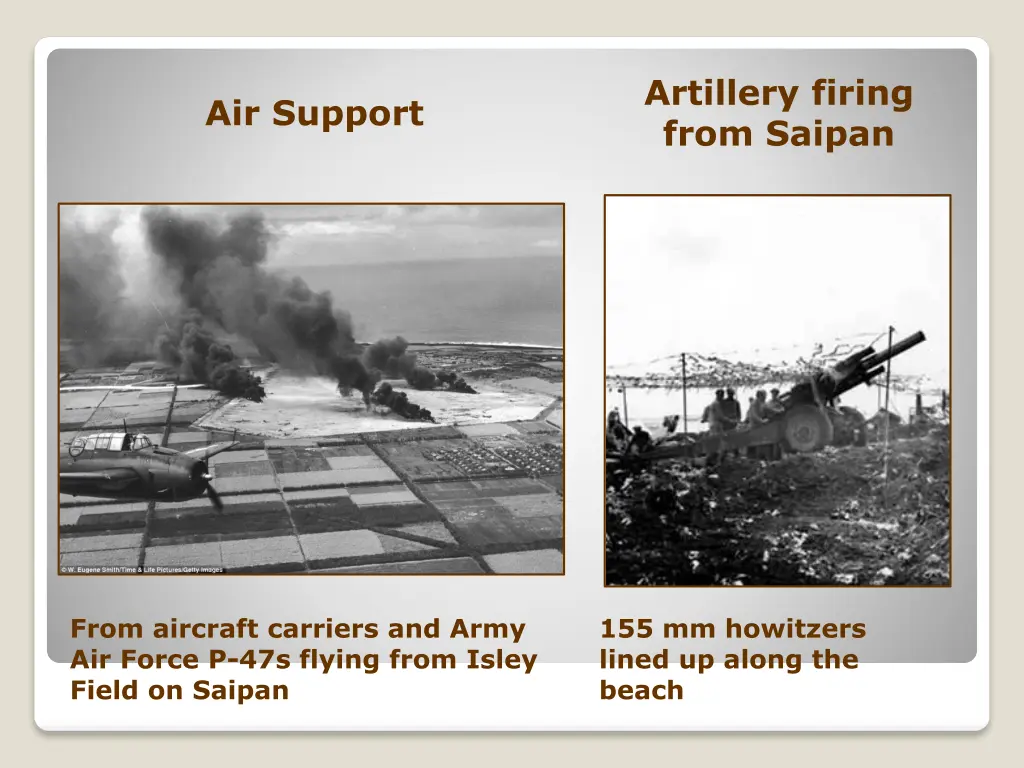 artillery firing from saipan