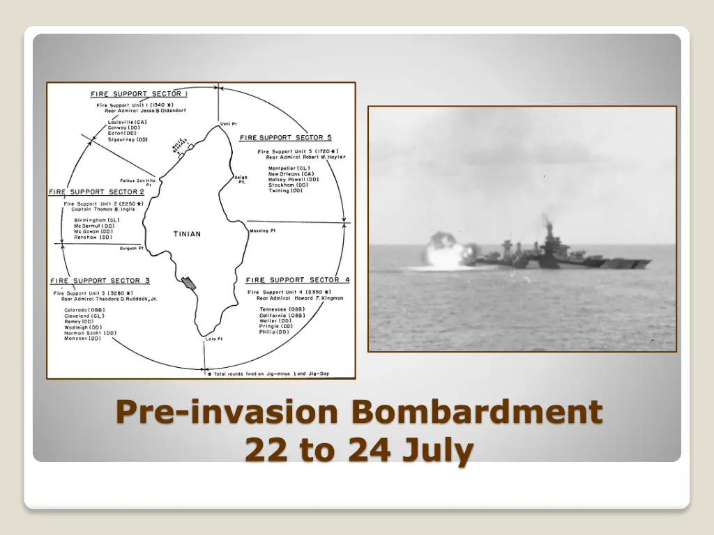 pre invasion bombardment 22 to 24 july