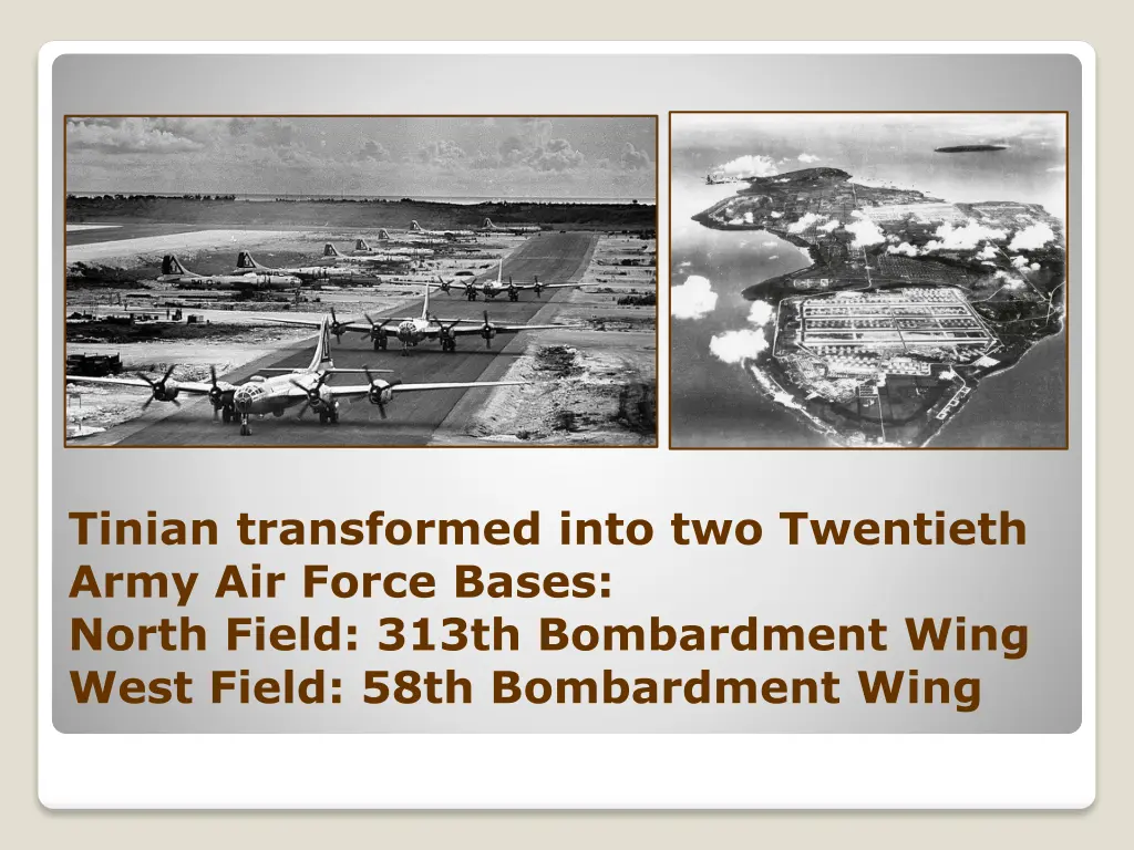 tinian transformed into two twentieth army