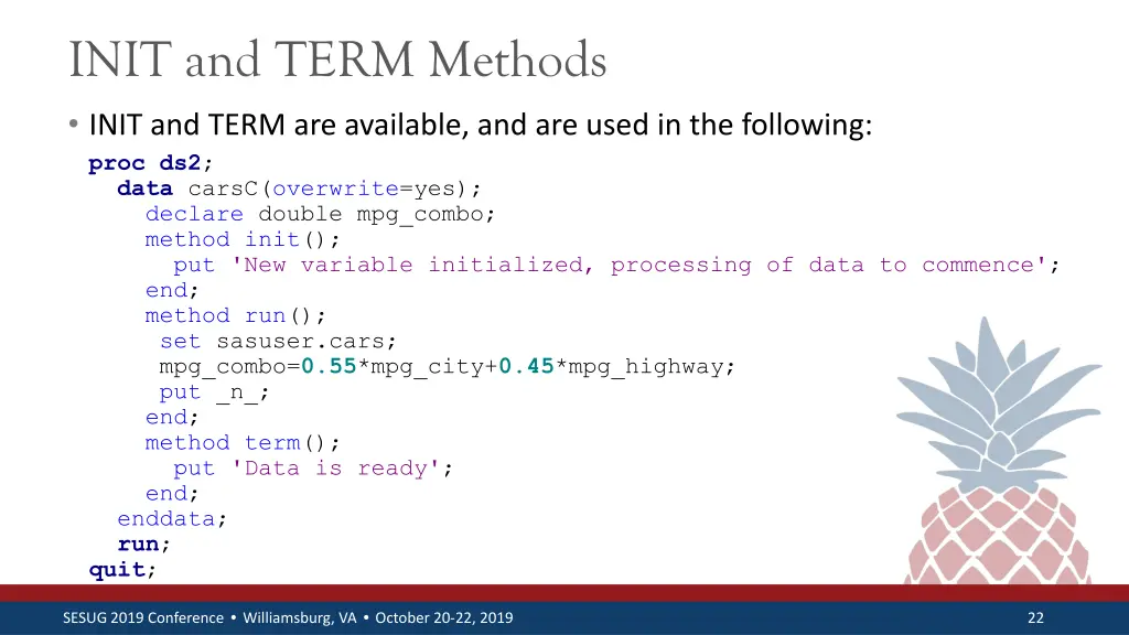 init and term methods