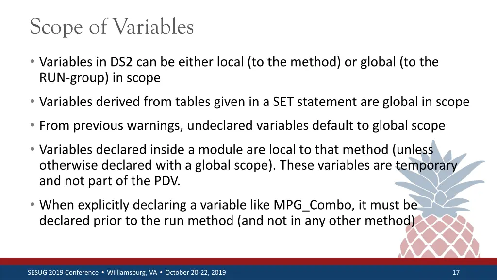 scope of variables