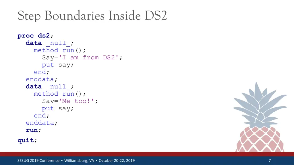 step boundaries inside ds2