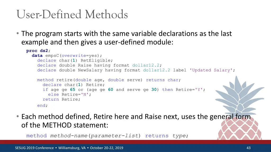 user defined methods 2