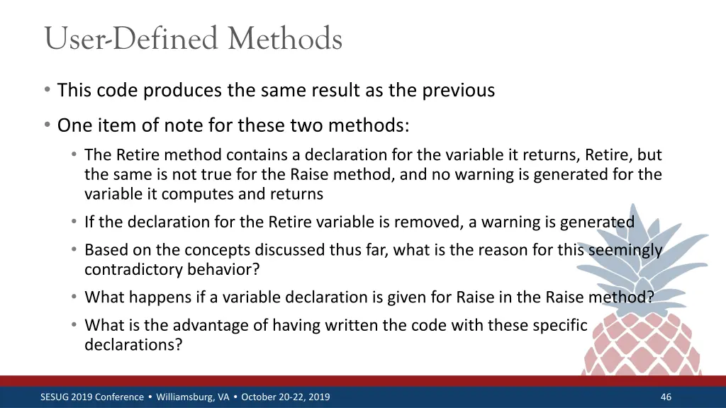 user defined methods 5