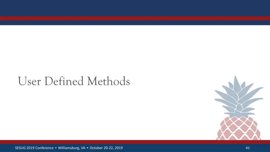 user defined methods