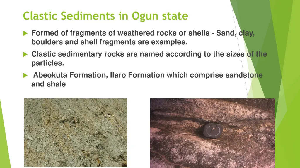 clastic sediments in ogun state