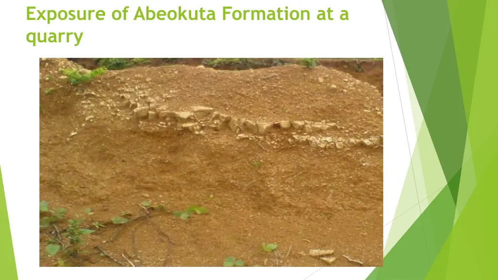 exposure of abeokuta formation at a quarry