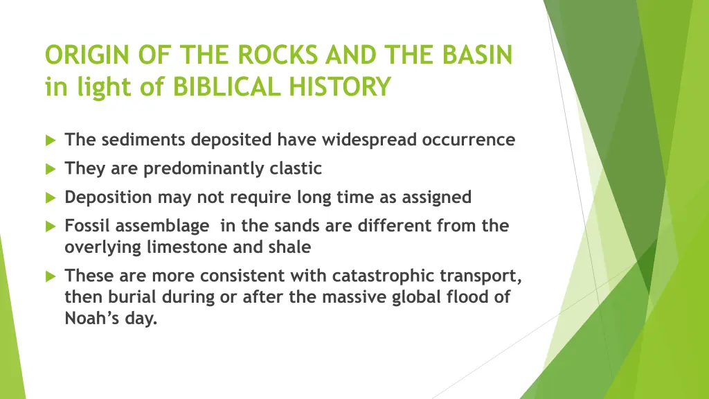 origin of the rocks and the basin in light