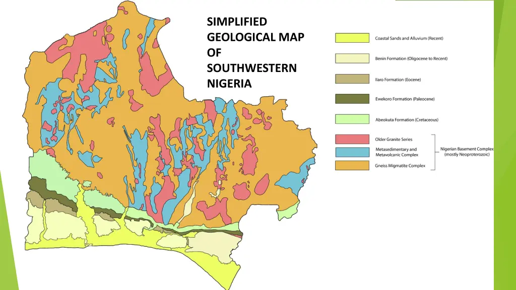 simplified geological map of southwestern nigeria