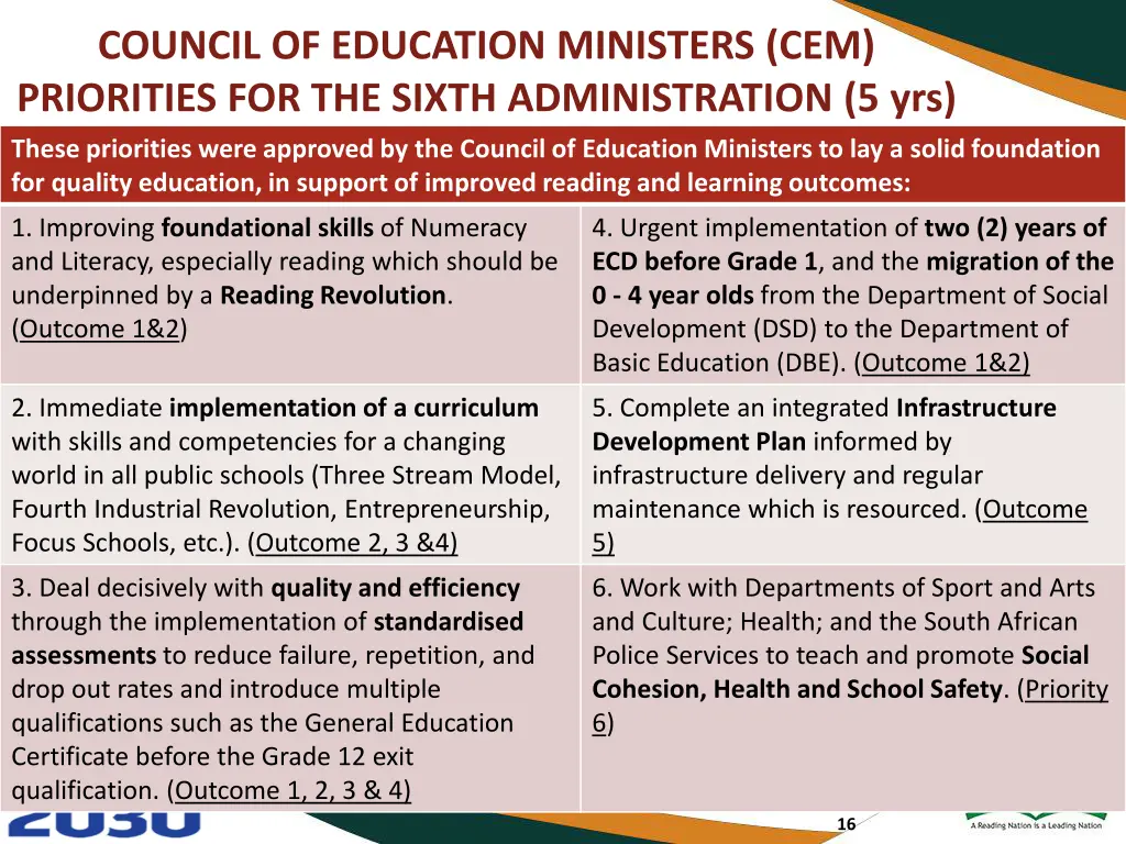 council of education ministers cem priorities