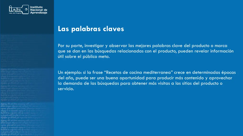 las palabras claves